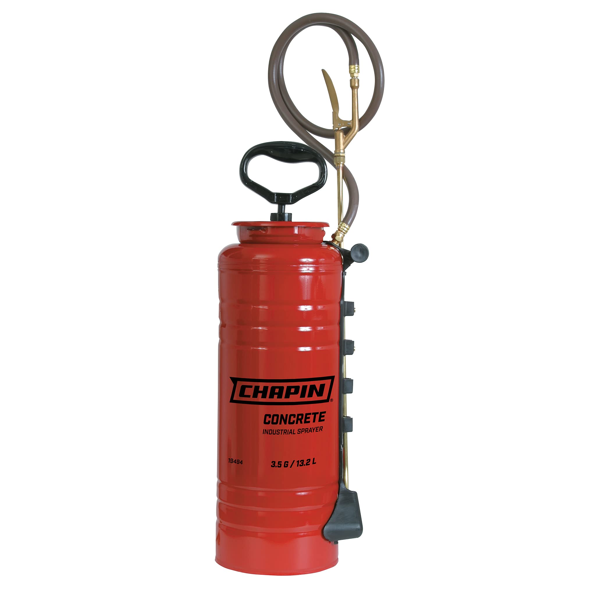 Chapin 19494 tri-poxy tank shown in red for durable concrete spraying