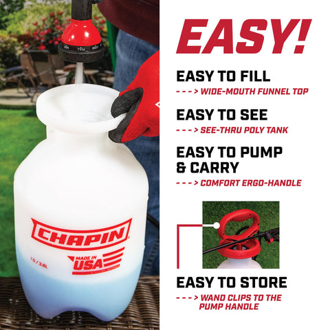 Chapin 20084 translucent tank with visible fluid levels for easy monitoring.