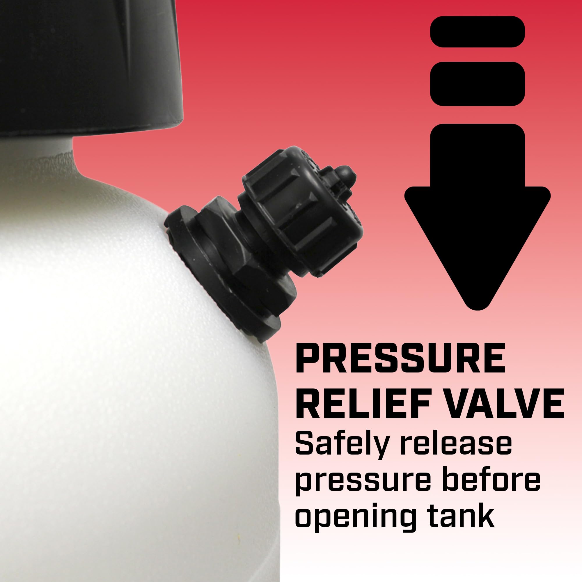 Chapin 26021XP cushion-grip shut-off reduces hand fatigue.