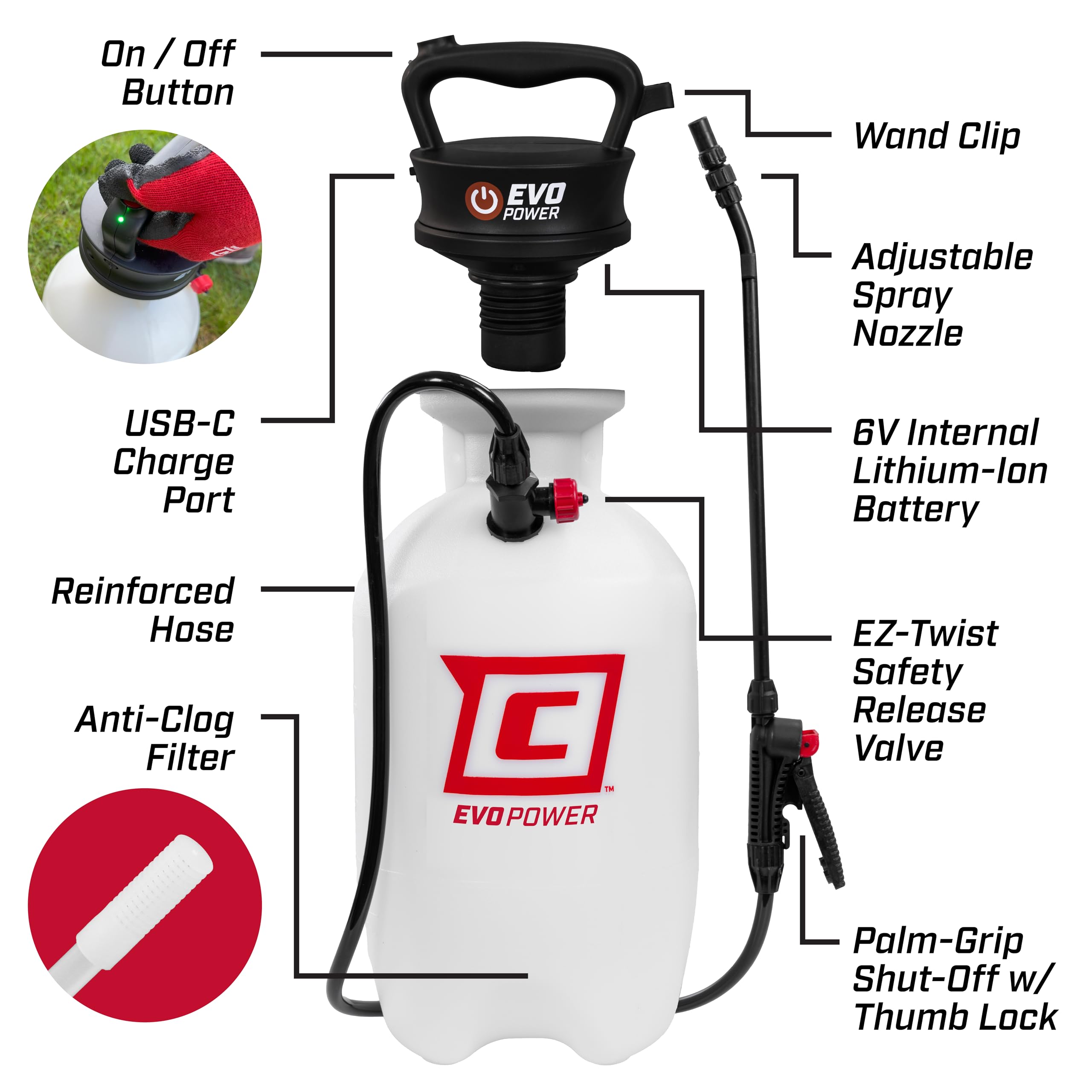 Chapin 28324 ultra-quiet pump motor reduces noise during spraying.