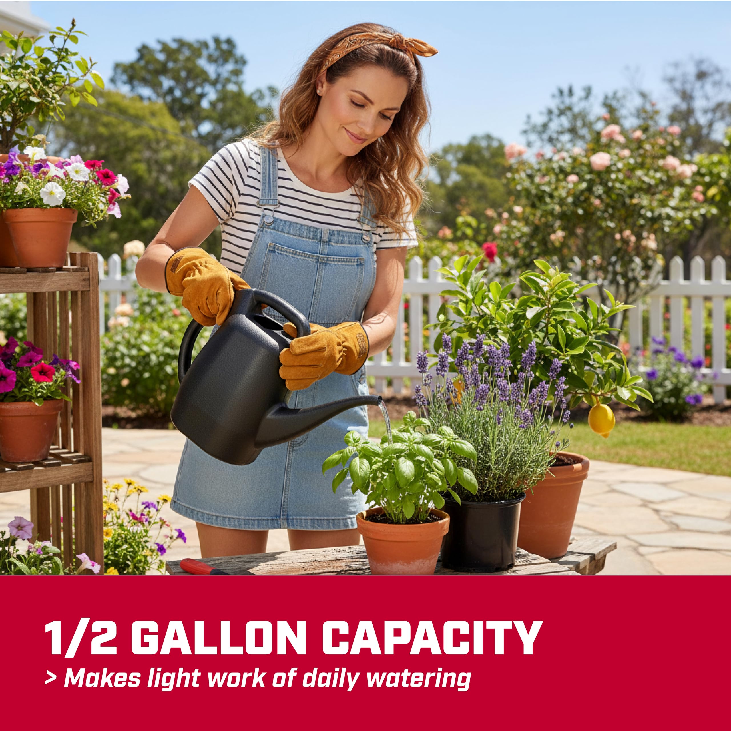 Chapin 48000 two-handles provide ergonomic control during watering.