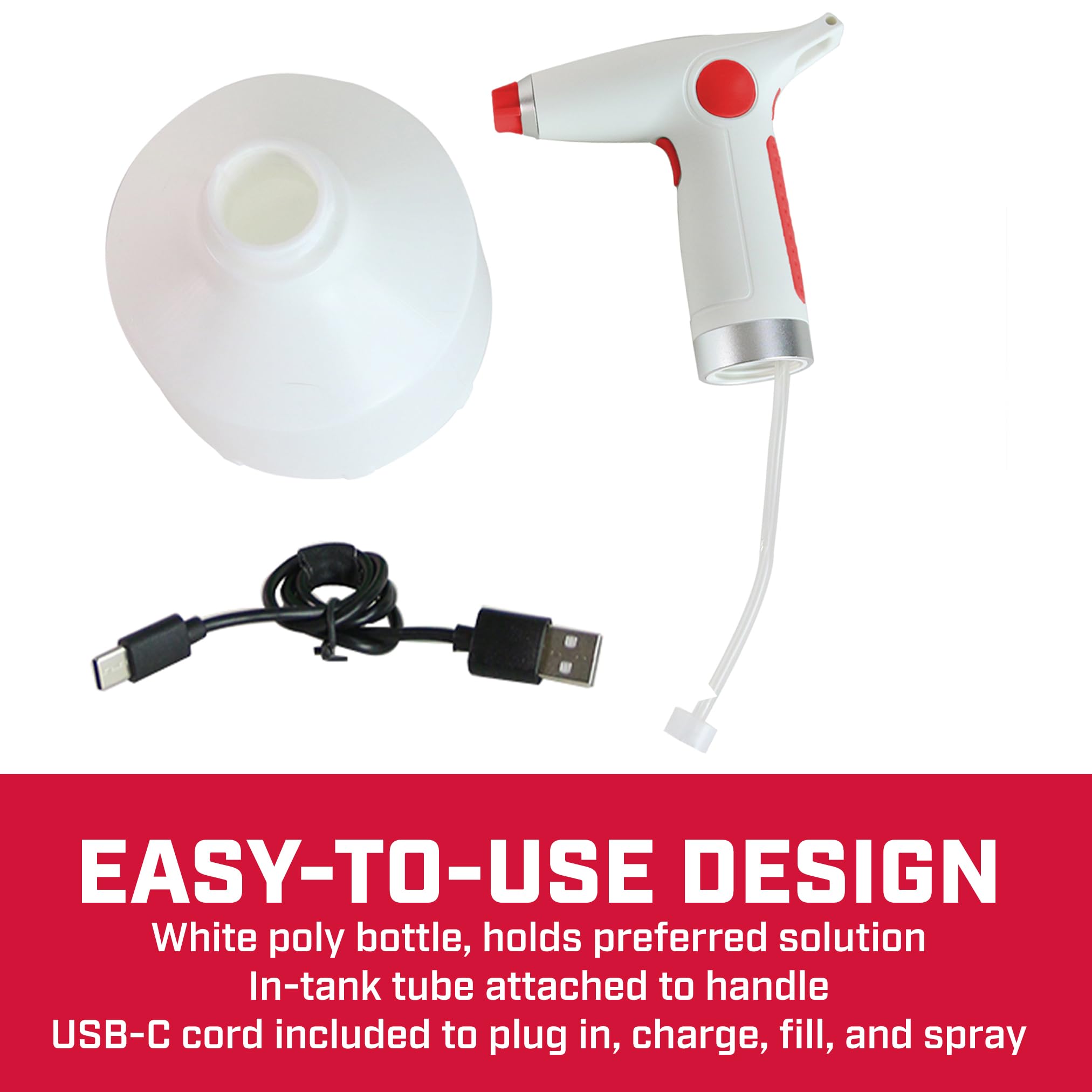 Chapin 75004 USB-C sprayer LED charging indicator shows power status.