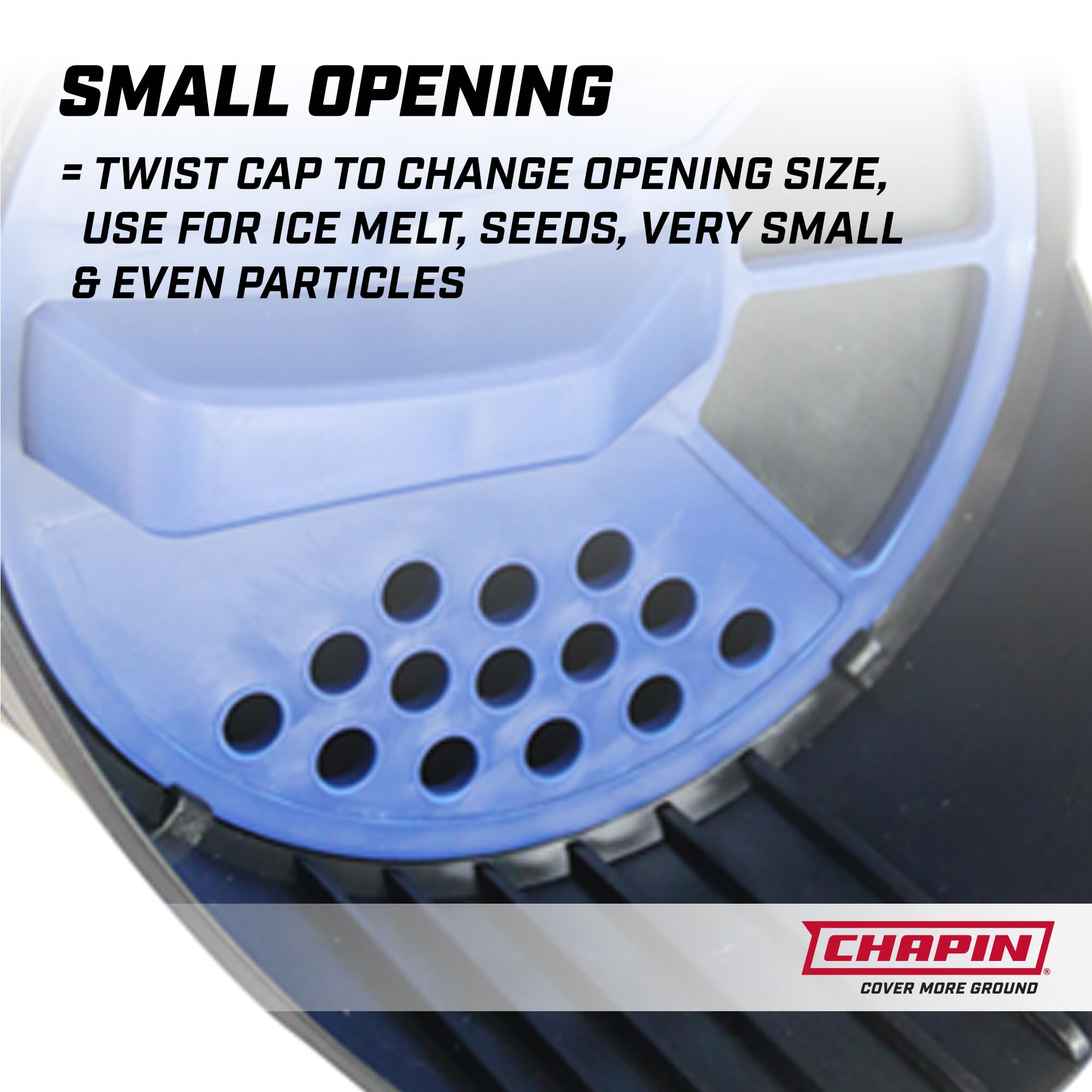 Chapin 8740A spreader with large handle for steady control.