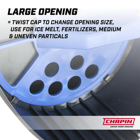 Chapin 8740A three openings lid supports tiny to large particulates.
