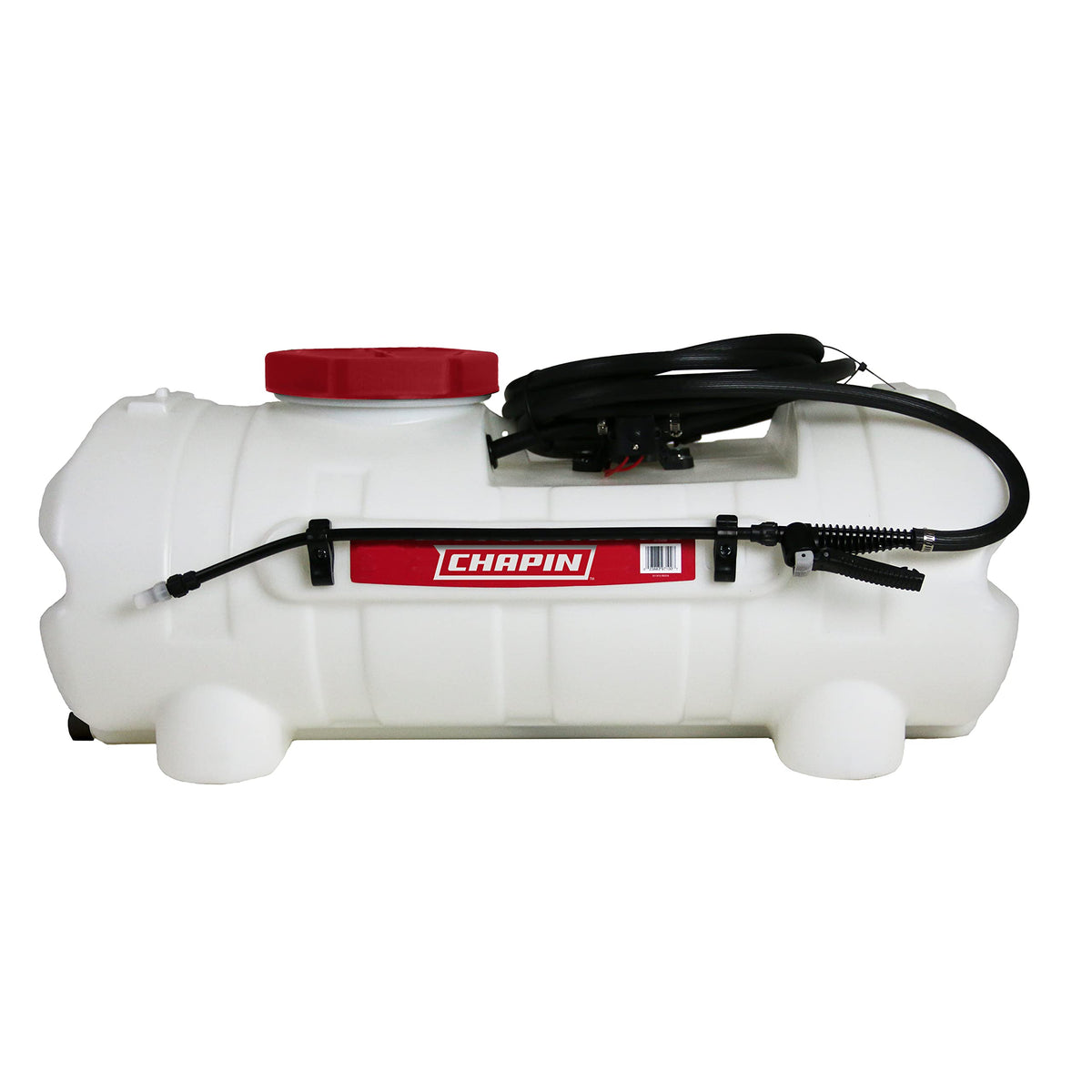 Chapin 97154 tank sprayer on ATV for wide-area coverage.
