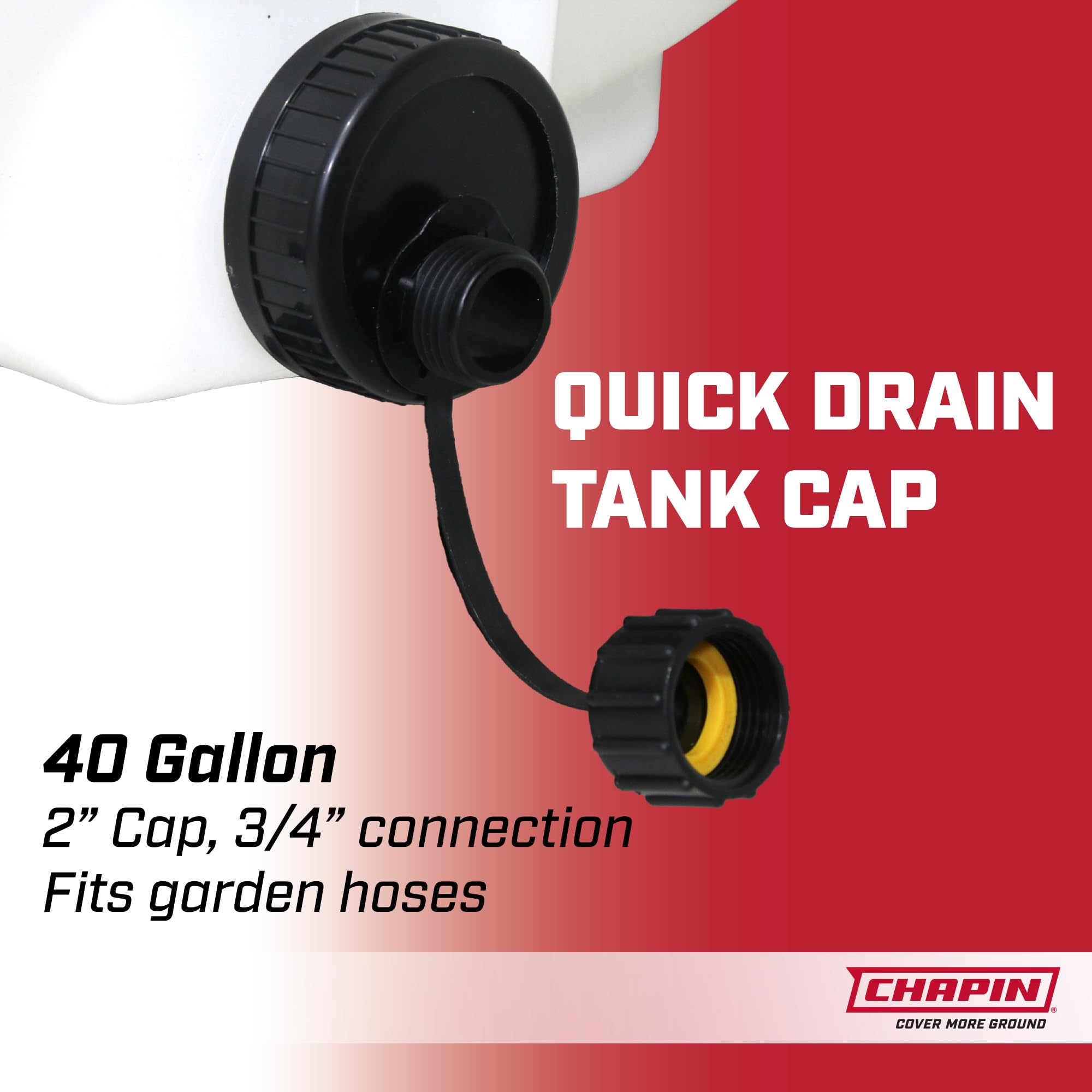Chapin 98142 tank showing 6-inch wide cap for easy filling during maintenance tasks.