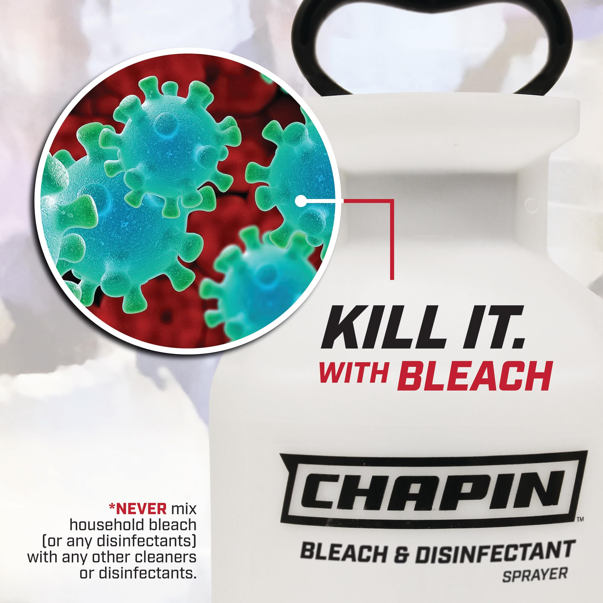 Chapin bleach sprayer adjustable nozzle for fine mist or coarse spray