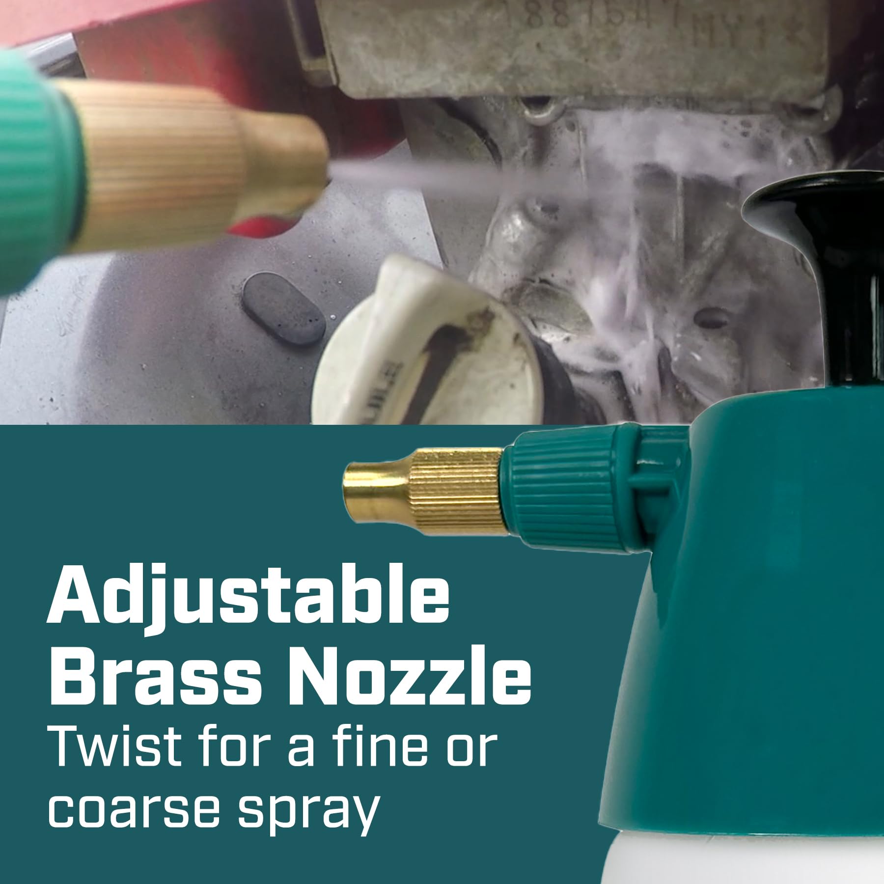Chapin 1046 in-tank filter helps prevent clogs during operation.