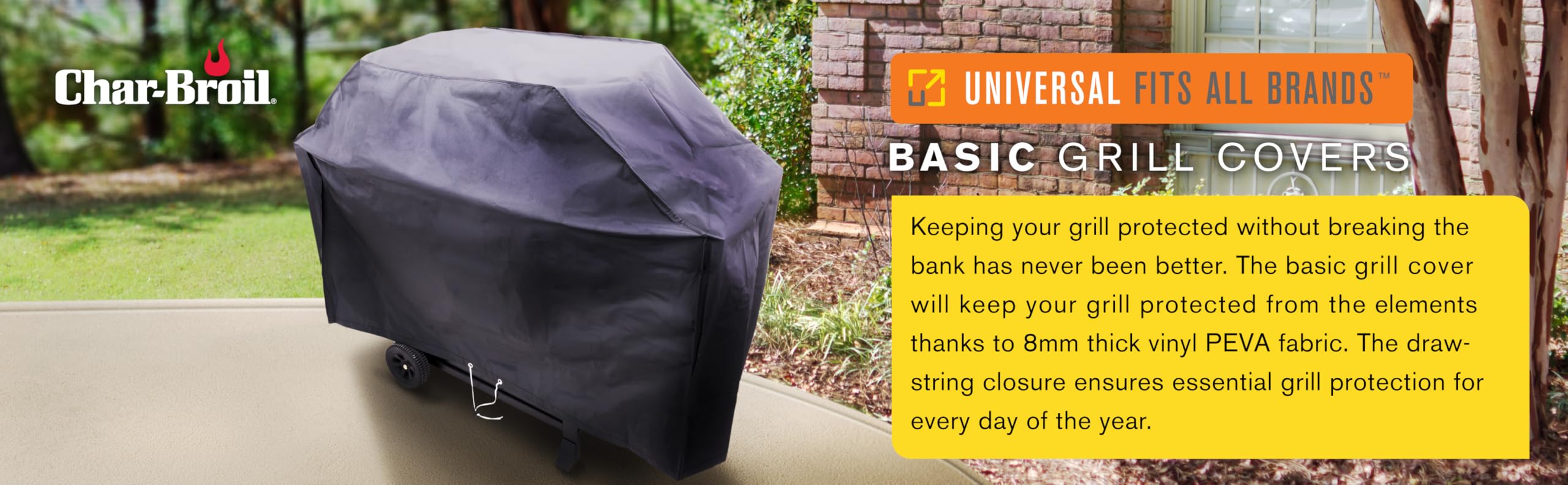Char-Broil 2-Burner Basic Grill Cover stored when not in use