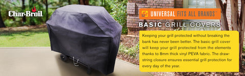 Char-Broil 2-Burner Basic Grill Cover stored when not in use