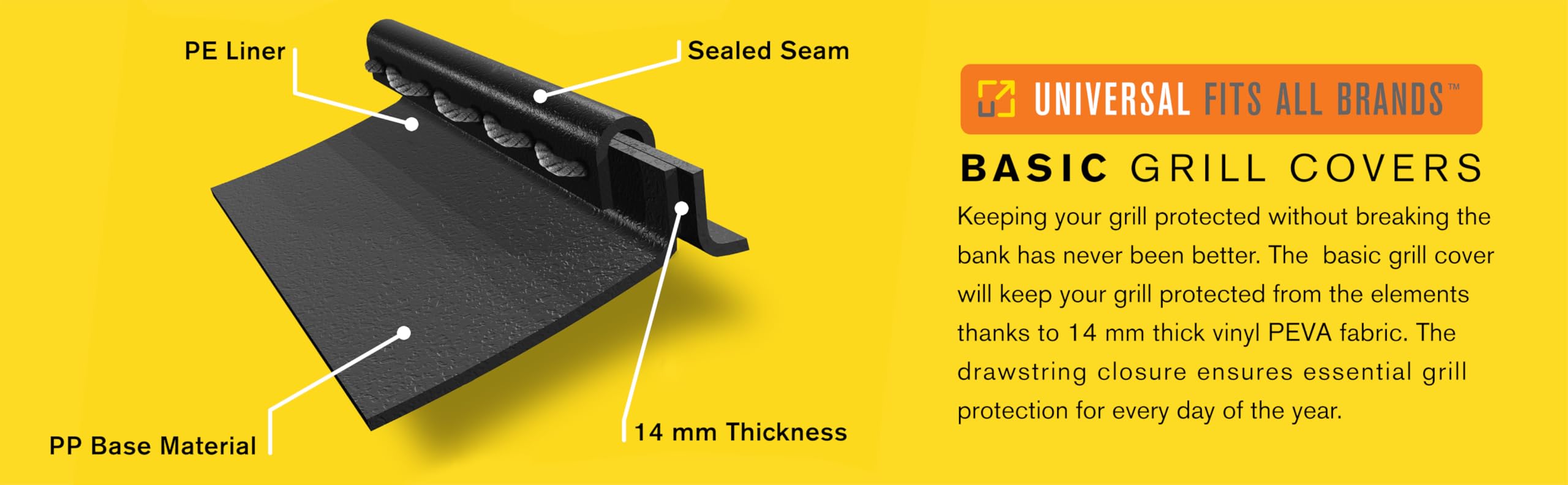 Char-Broil 2-Burner Basic Grill Cover demonstrates universal fit across brands