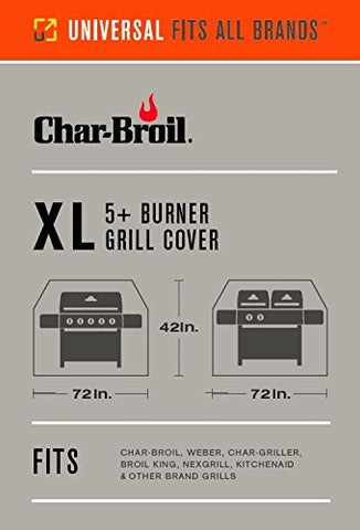 Char-Broil 5+ Ripstop Cover adjustable side straps secure it in high winds.