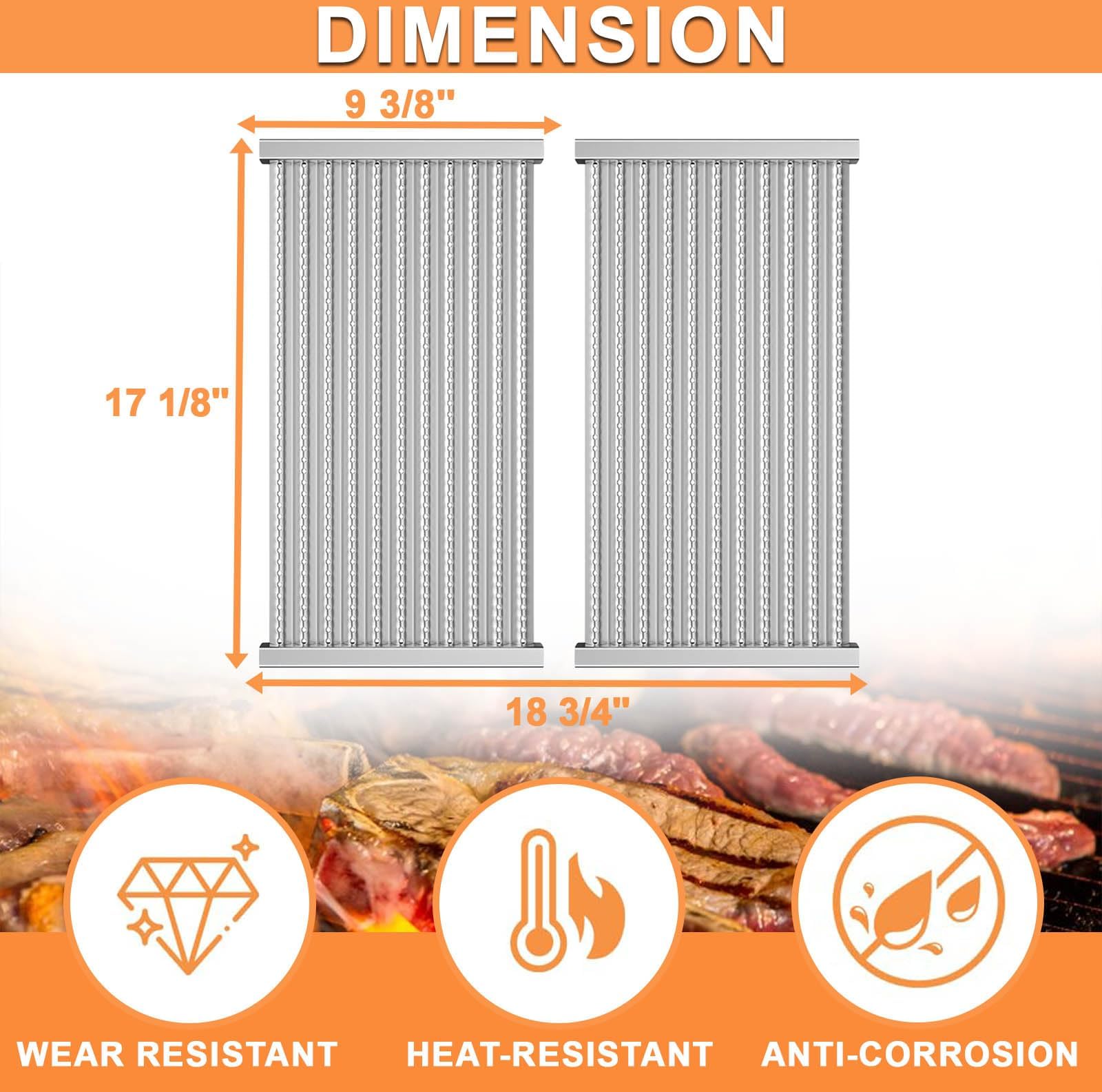 Char-Broil compatible emitter grate 463642316 promotes even cooking across the grill surface
