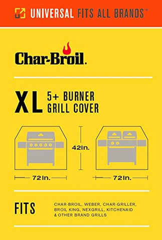 Char-Broil Performance grill cover side view blocks UV fade while keeping weather out.