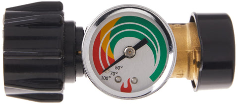 Char-Broil universal propane tank gauge display shows remaining fuel at a glance.