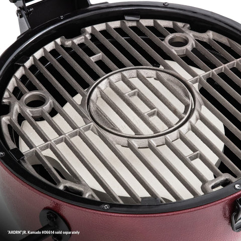Ivory Smoking Stone installed in Char-Griller AKORN Jr for even heat