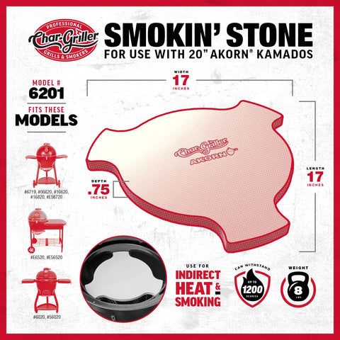 Char-Griller AKORN Smokin' Stone great for baking bread or cookies outdoors.