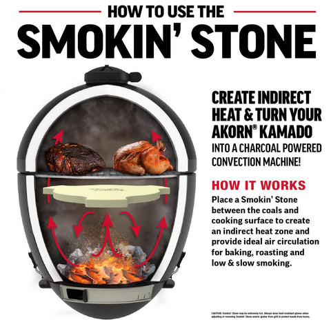 Char-Griller AKORN Smokin' Stone compatible with models 16620, 26720, 06620, and 6520.