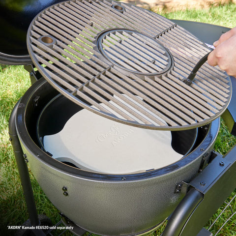 Char-Griller AKORN Smokin' Stone acts as a convection oven for versatile cooking.