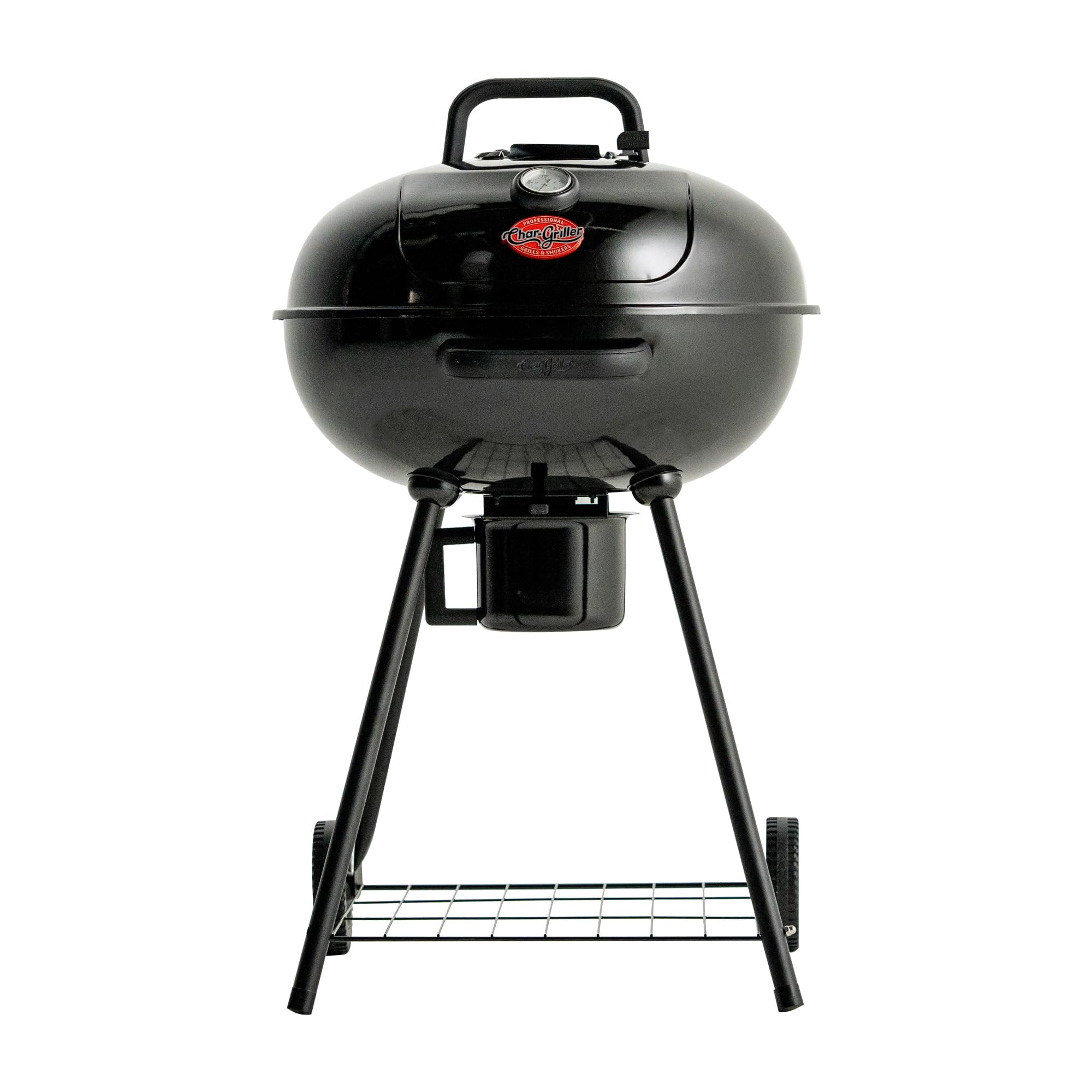 Char-Griller CG30040725 22-inch kettle lid closeup highlighting heat retention for even cooking