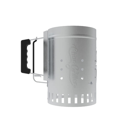 Char-Griller chimney starter with quick-release trigger for fast lighting of coals