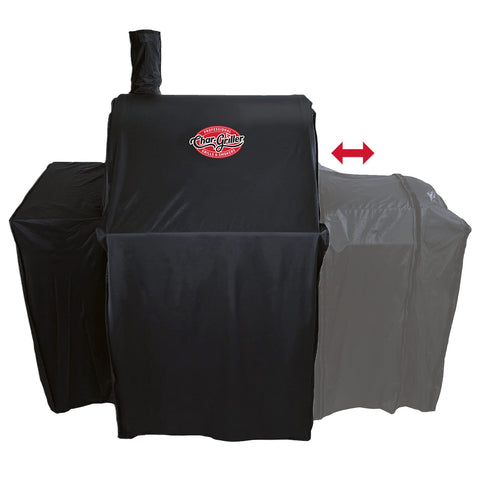 Expanded Wrangler cover shows extended length to fit larger grills with the smoker box