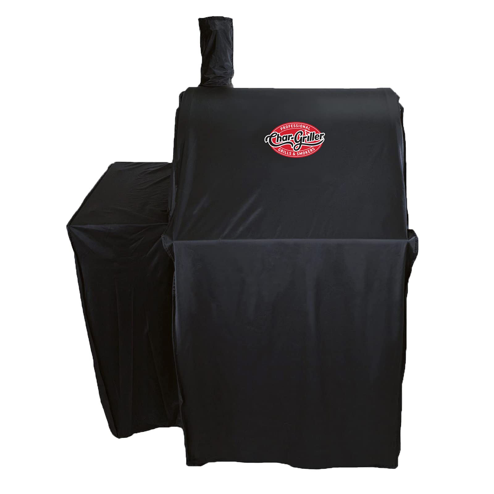 Char-Griller Wrangler grill cover on front view protects against sun and rain