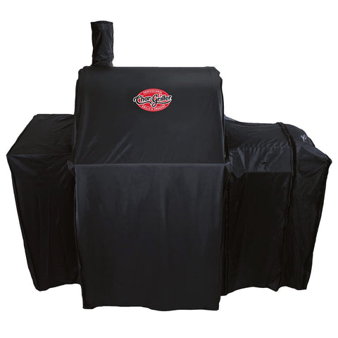 Side view of Char-Griller Wrangler cover demonstrates a snug fit against the grill
