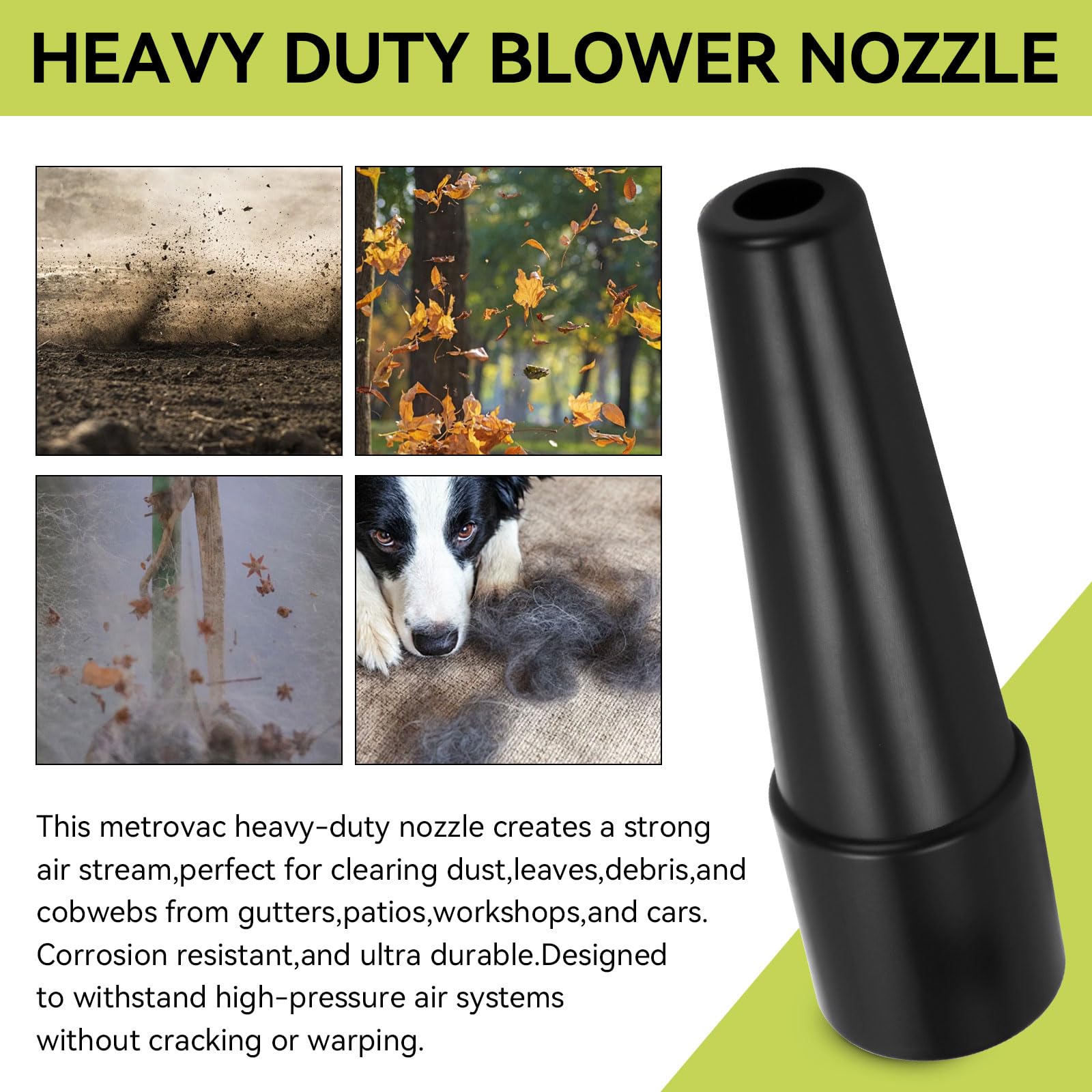 Precision airflow of the MVC-195AA concentrates air for fast drying and detail work.
