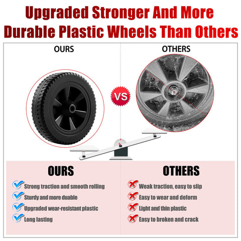 Charbrofire Dyna-Glo wheels plastic black finish, lightweight yet durable.