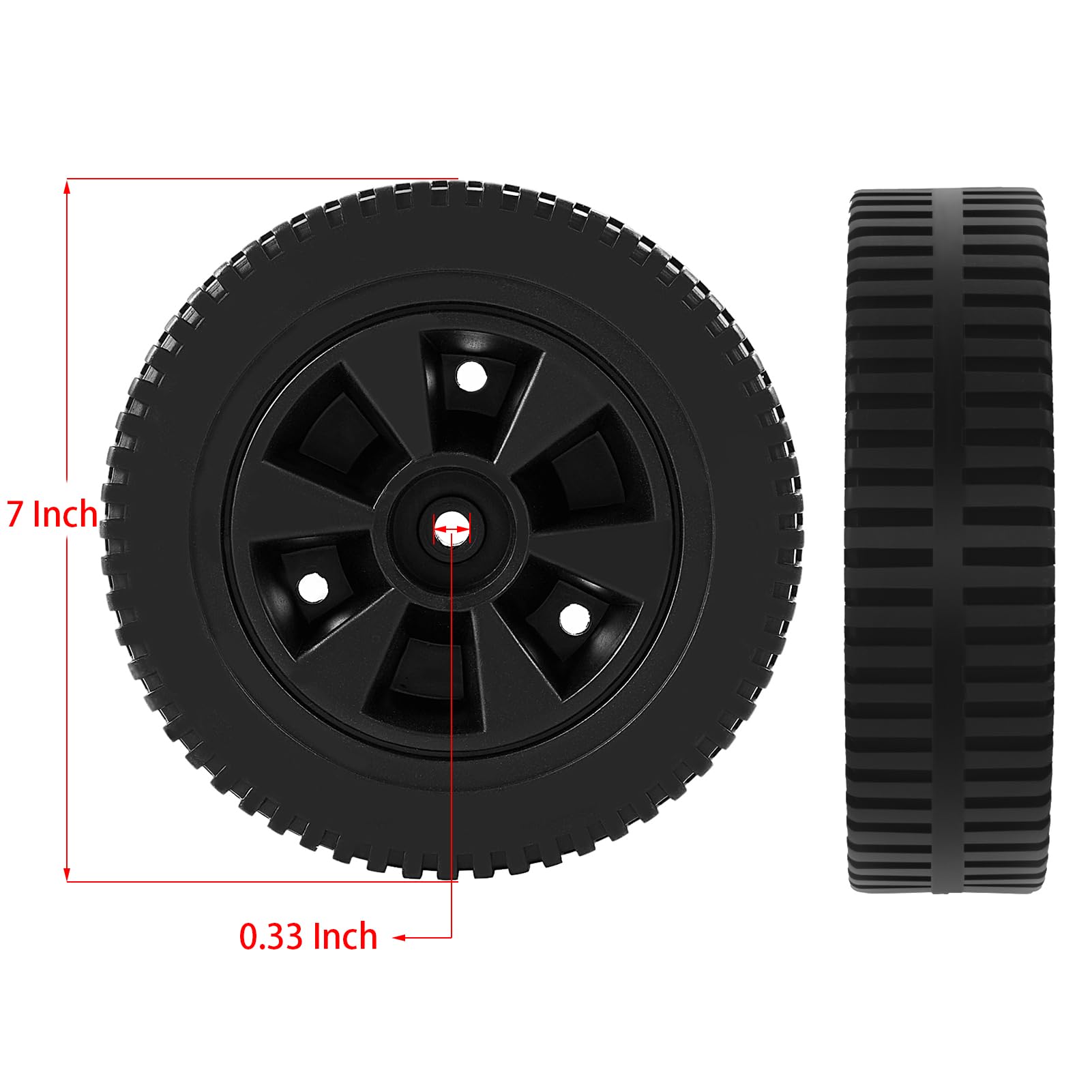 Charbrofire G437-0037-W1 wheel closeup shows wear-resistant plastic