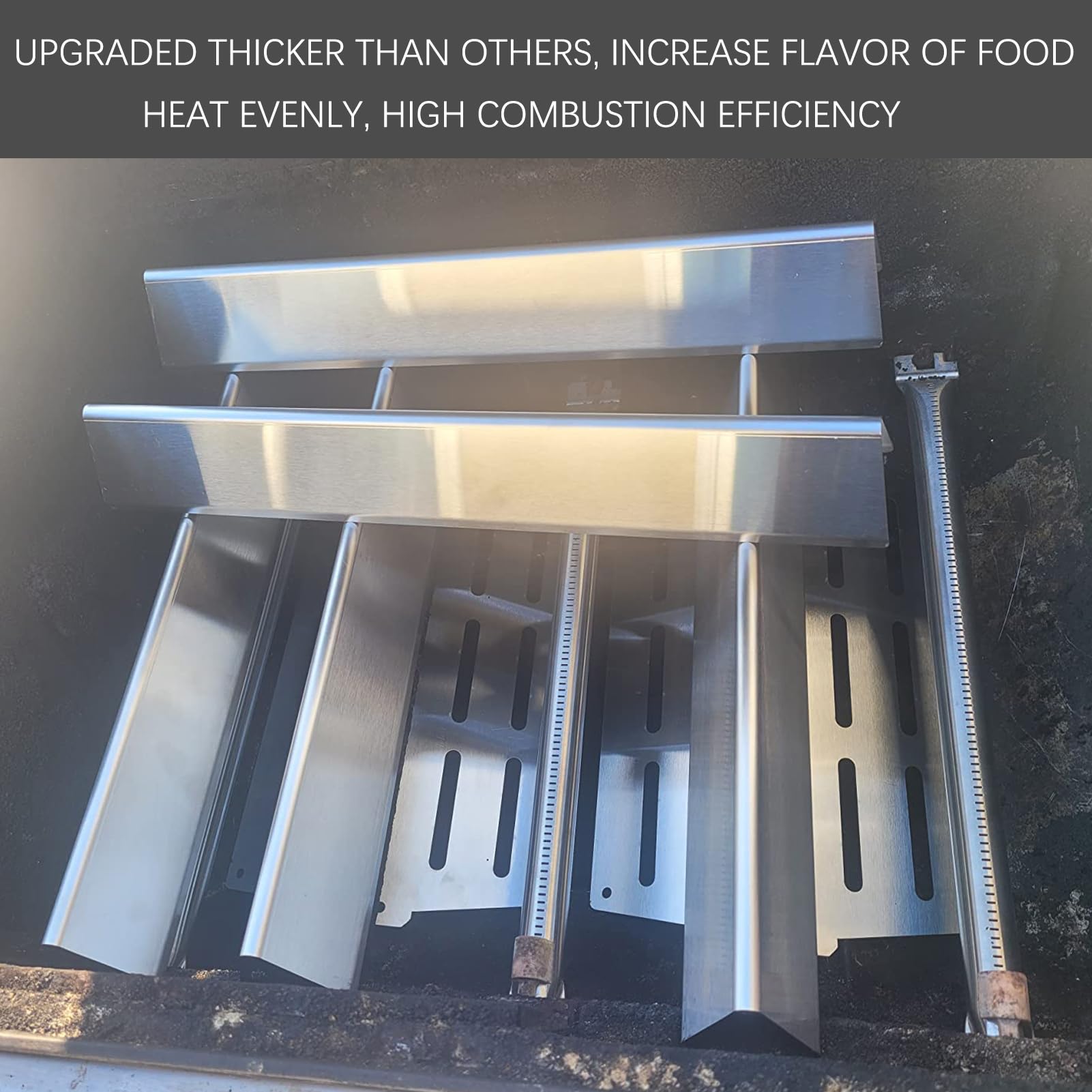 Charbrofire Genesis E-330 flavorizer bars five-piece set for even cooking.