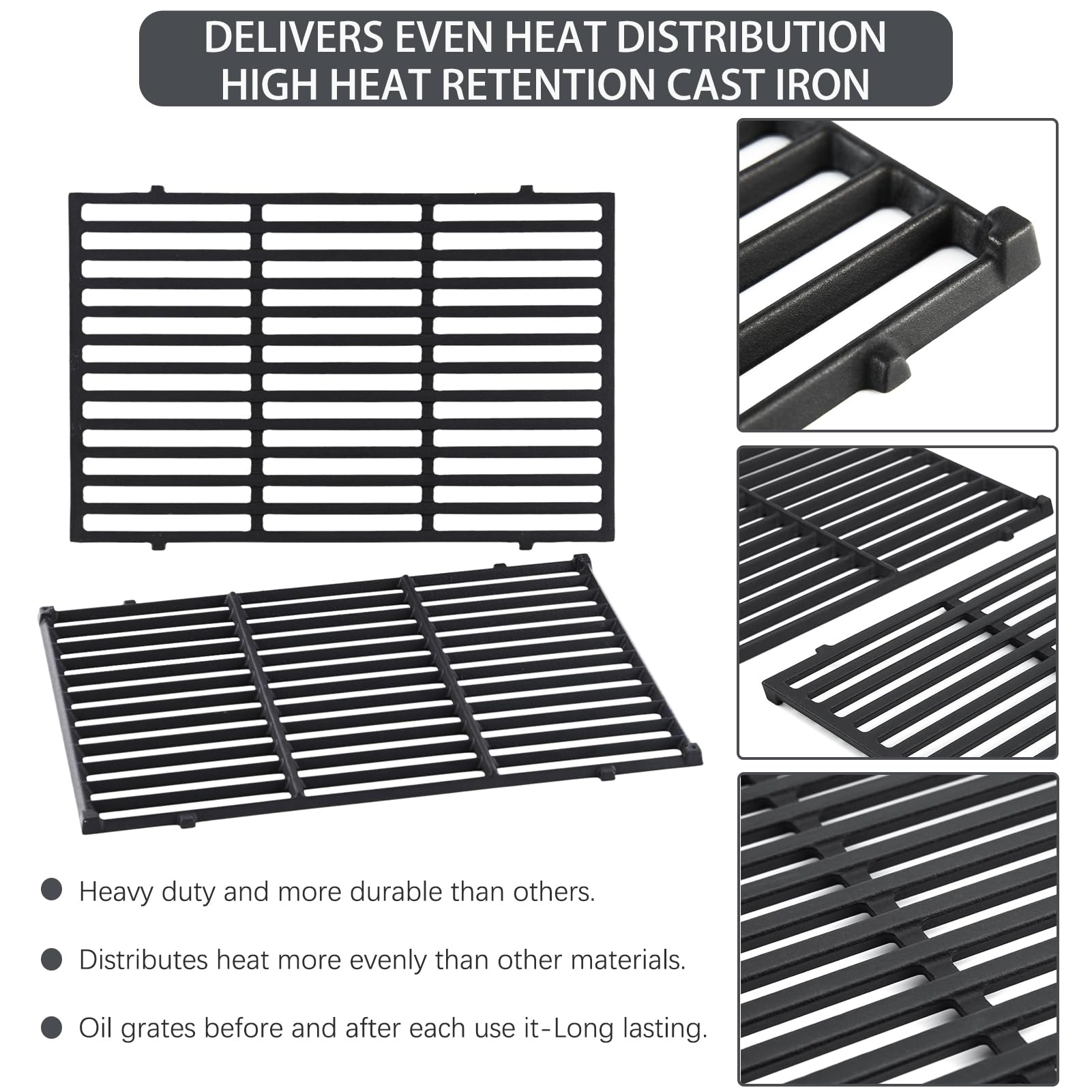 Charbrofire Genesis E-330 heat deflectors shield burners during cooking.