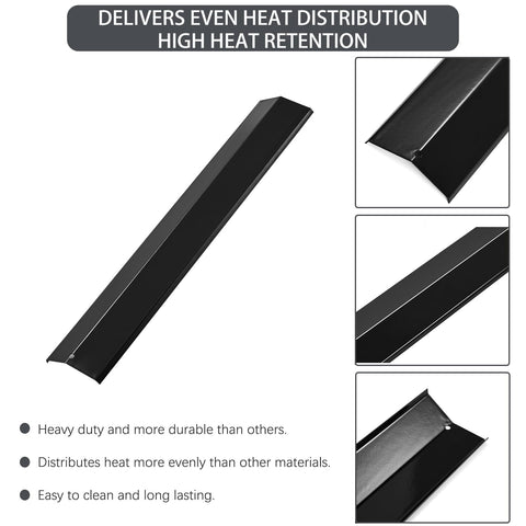 Charbrofire heat deflector plate with durable build enhances heat retention and searing.