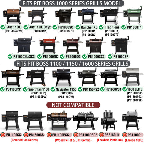 Charbrofire Pit Boss 1100 compatibility chart emphasizes broad part compatibility
