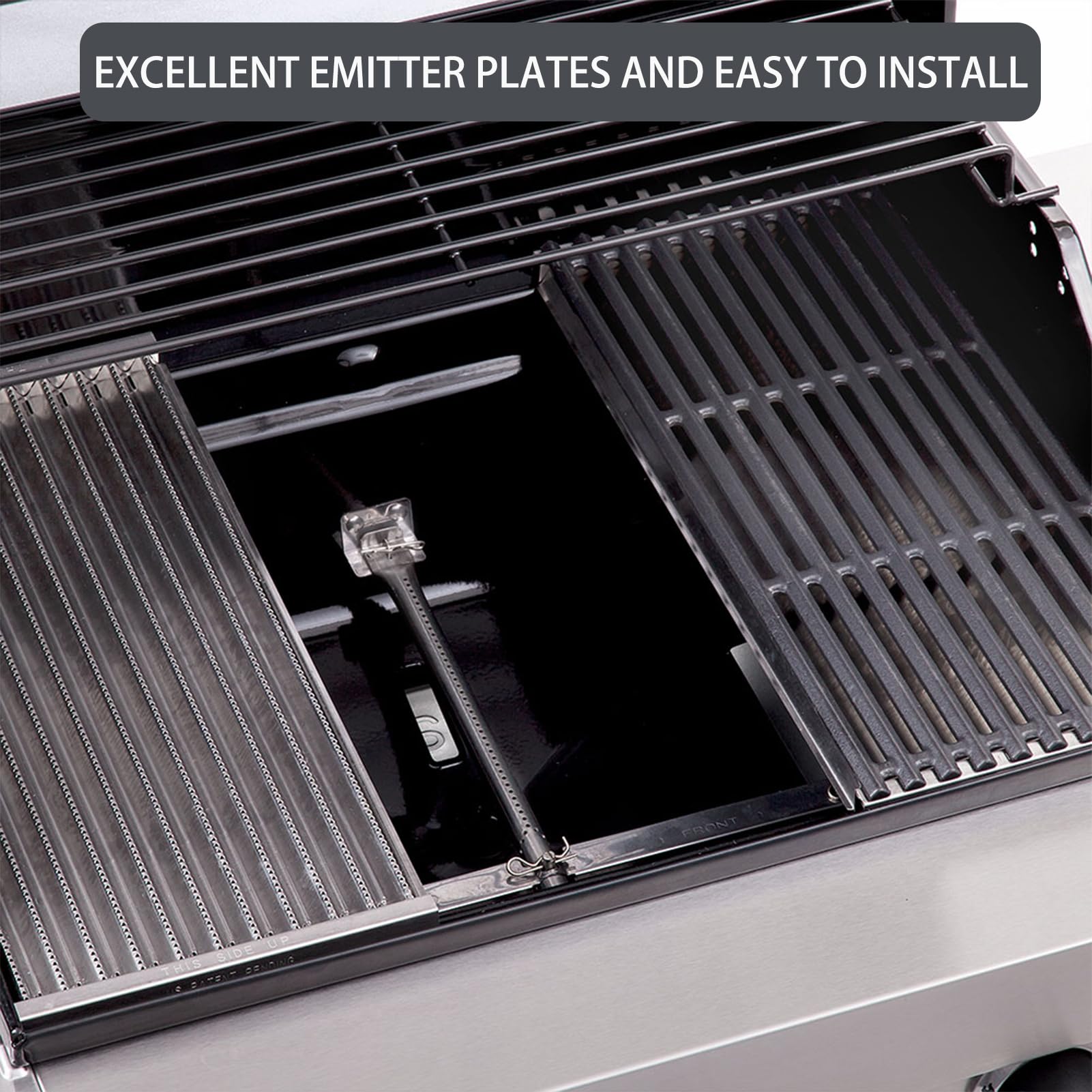 Charbrofire stainless steel emitter plates deliver fast heating with consistent temperatures.