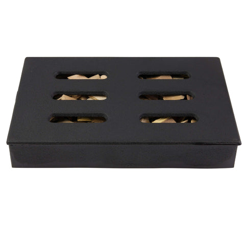 Char-Broil cast iron smoker box retains heat for high-heat grilling