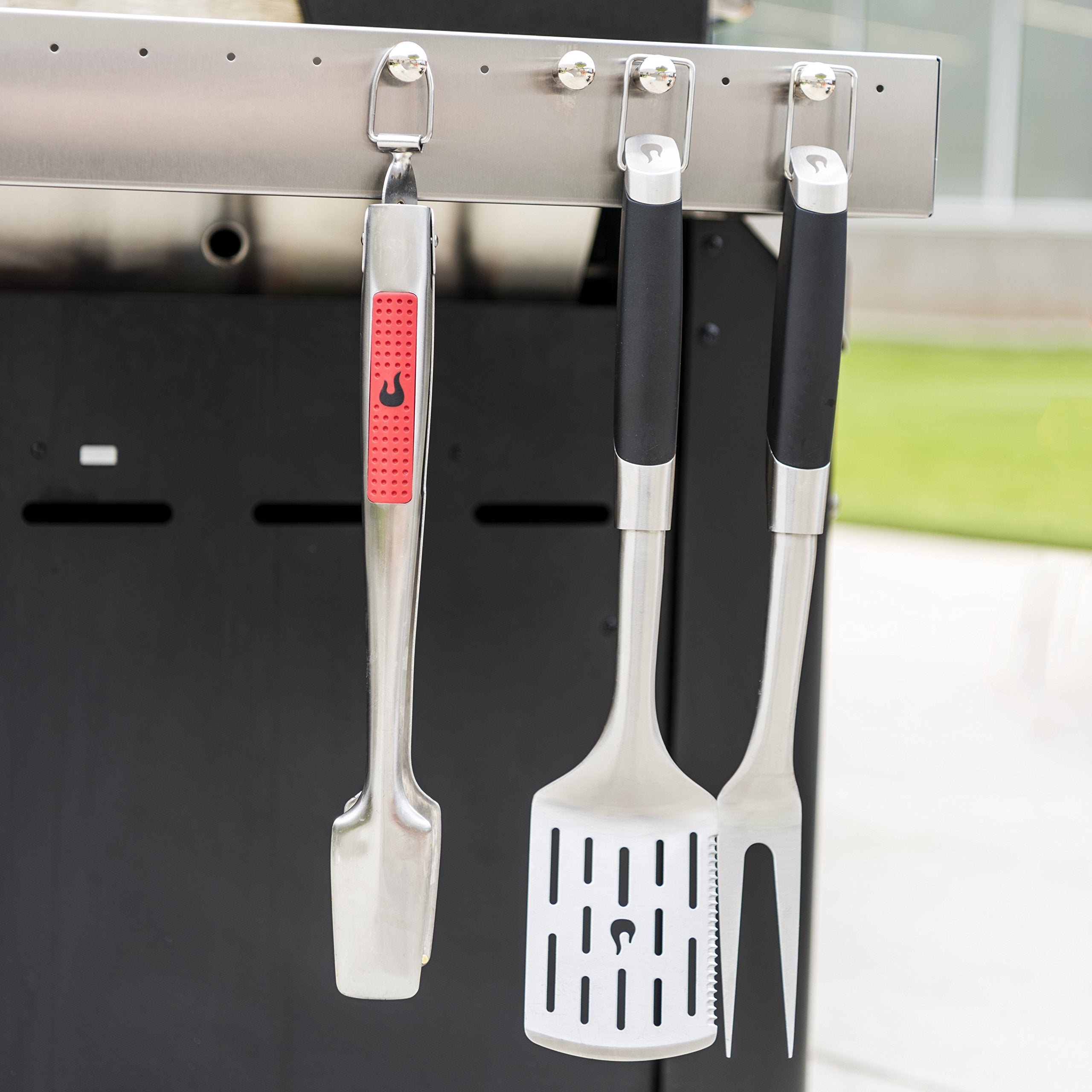 Charbroil tool hooks fit gas, charcoal, and smoker setups for organized cooking.