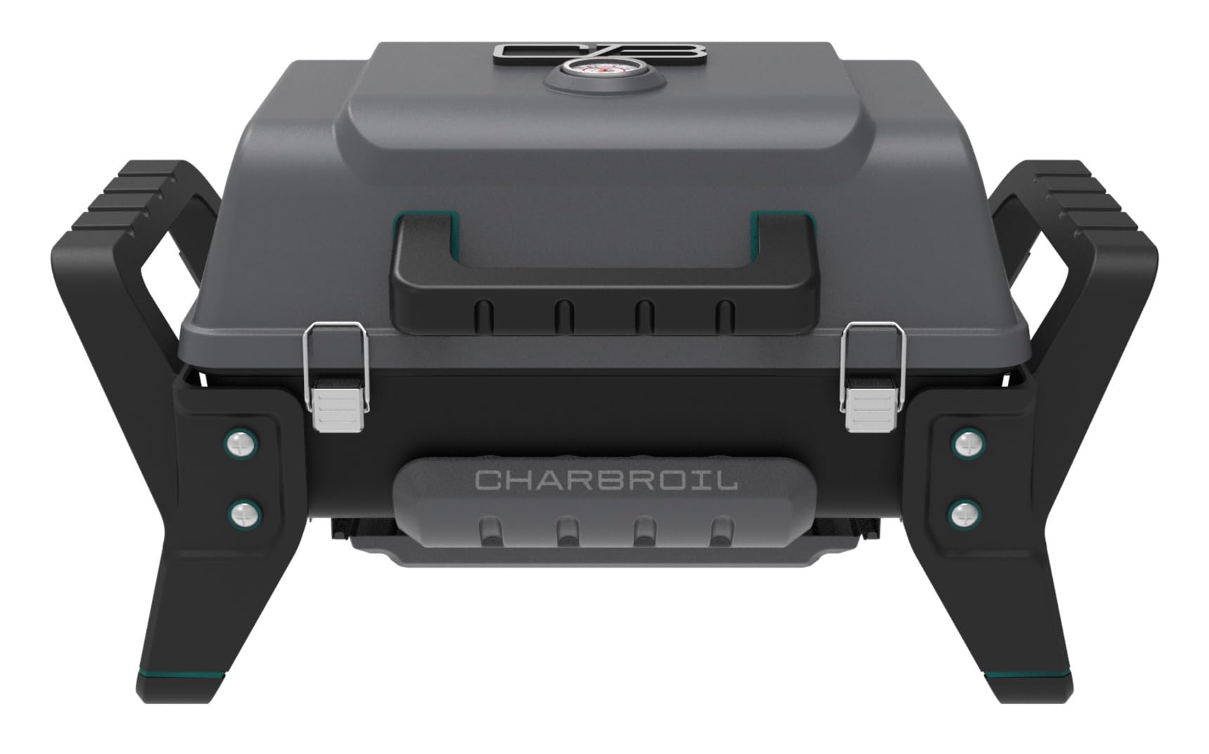 Charbroil Grill2Go X200 front view showing portable tabletop design for outdoor meals.