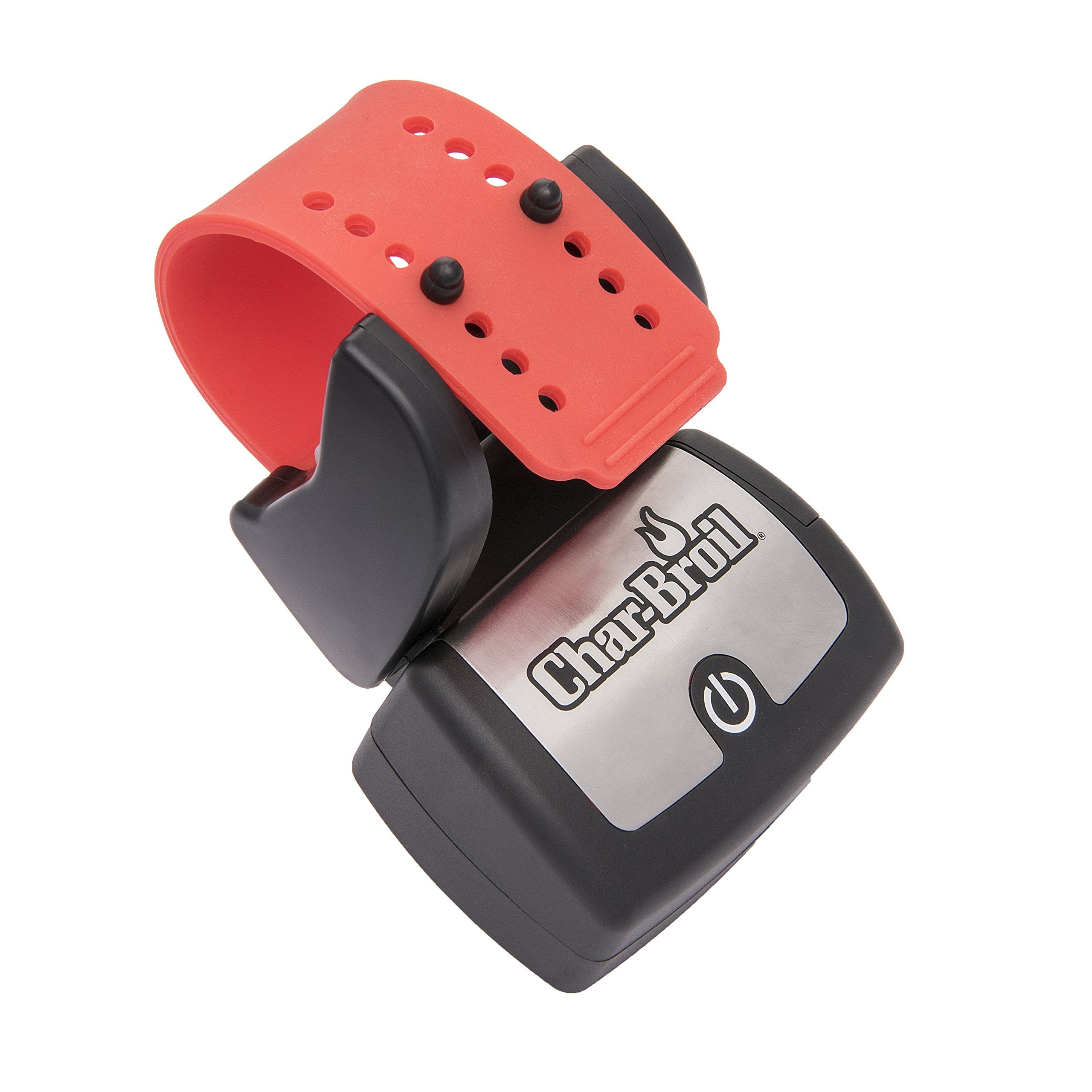 Charbroil LED Grill Handle Light mounted on lid illuminates the cooking surface.