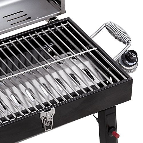 Charbroil portable LP cylinder enables easy, mess-free fueling.
