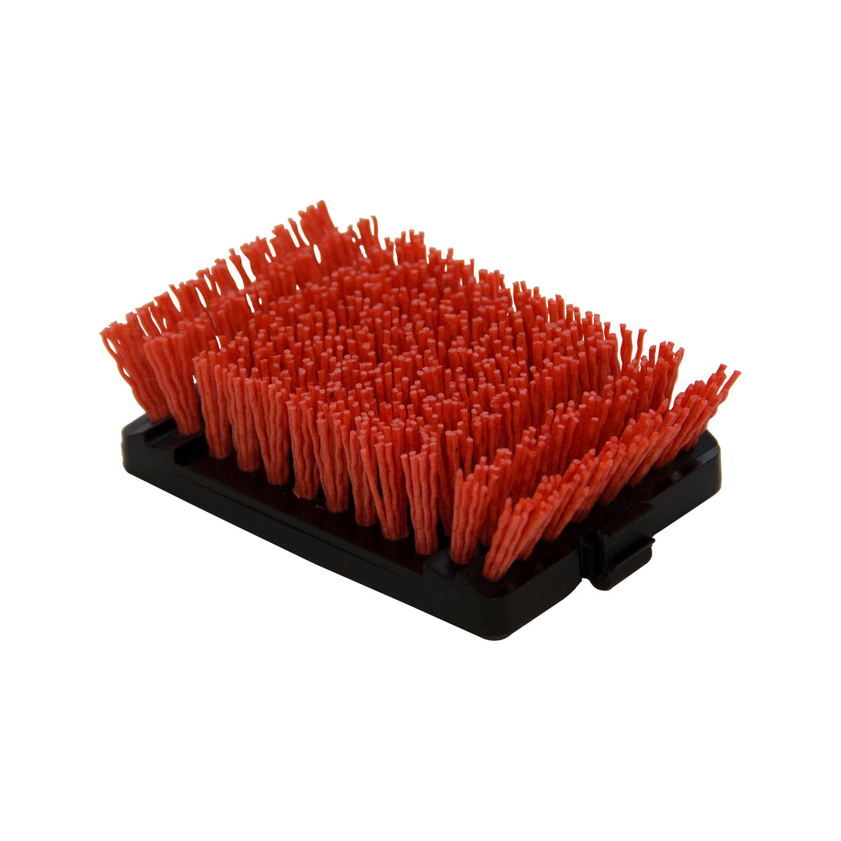 Charbroil SAFER replacement head closeup with vivid red nylon bristles for safe cleaning
