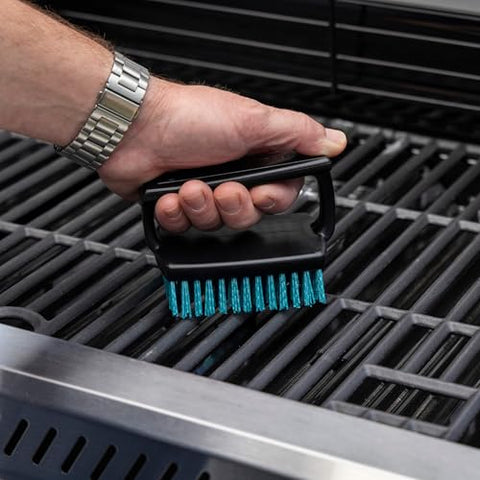 Charbroil Safer Handheld Brush features easy-grip handle for comfortable use.