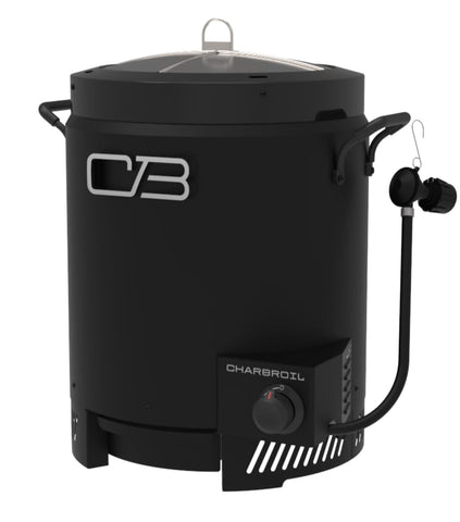 Charbroil The Big Easy front-ignition knob for quick, safe start