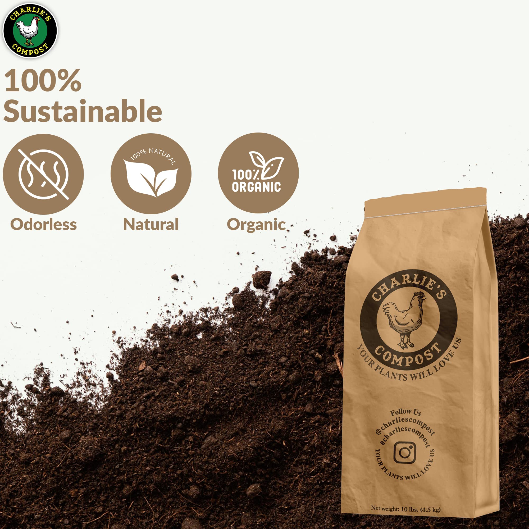 Charlie's Compost low-odor composting supports urban gardens.