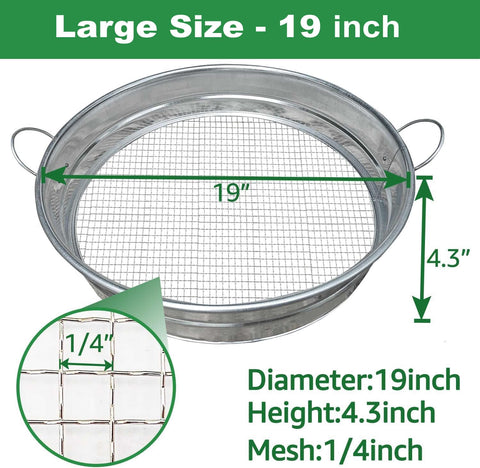 CHARMDECOR soil sifter with handles for easy lifting and tilting.