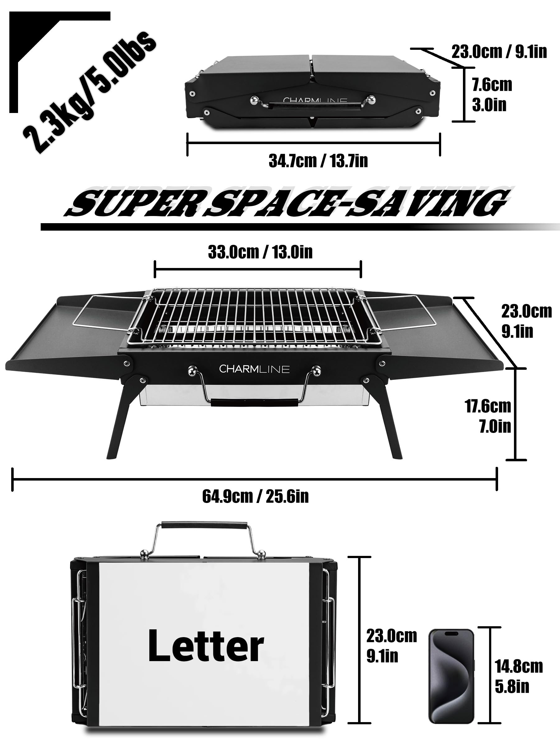 Charmline grill camping setup, ideal for outdoor meals with friends.