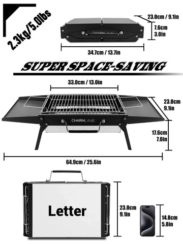 Charmline grill camping setup, ideal for outdoor meals with friends.