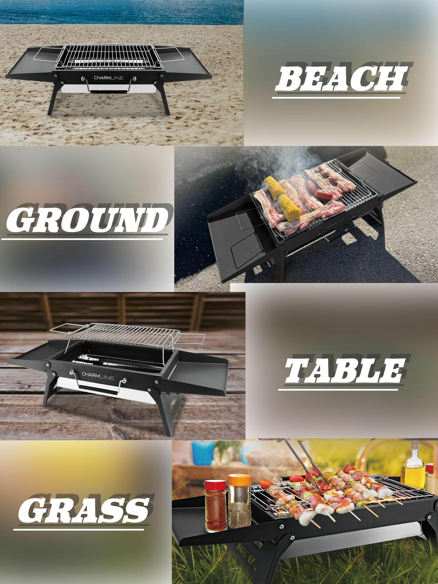 Charmline grill durable steel, built to withstand frequent outdoor use.