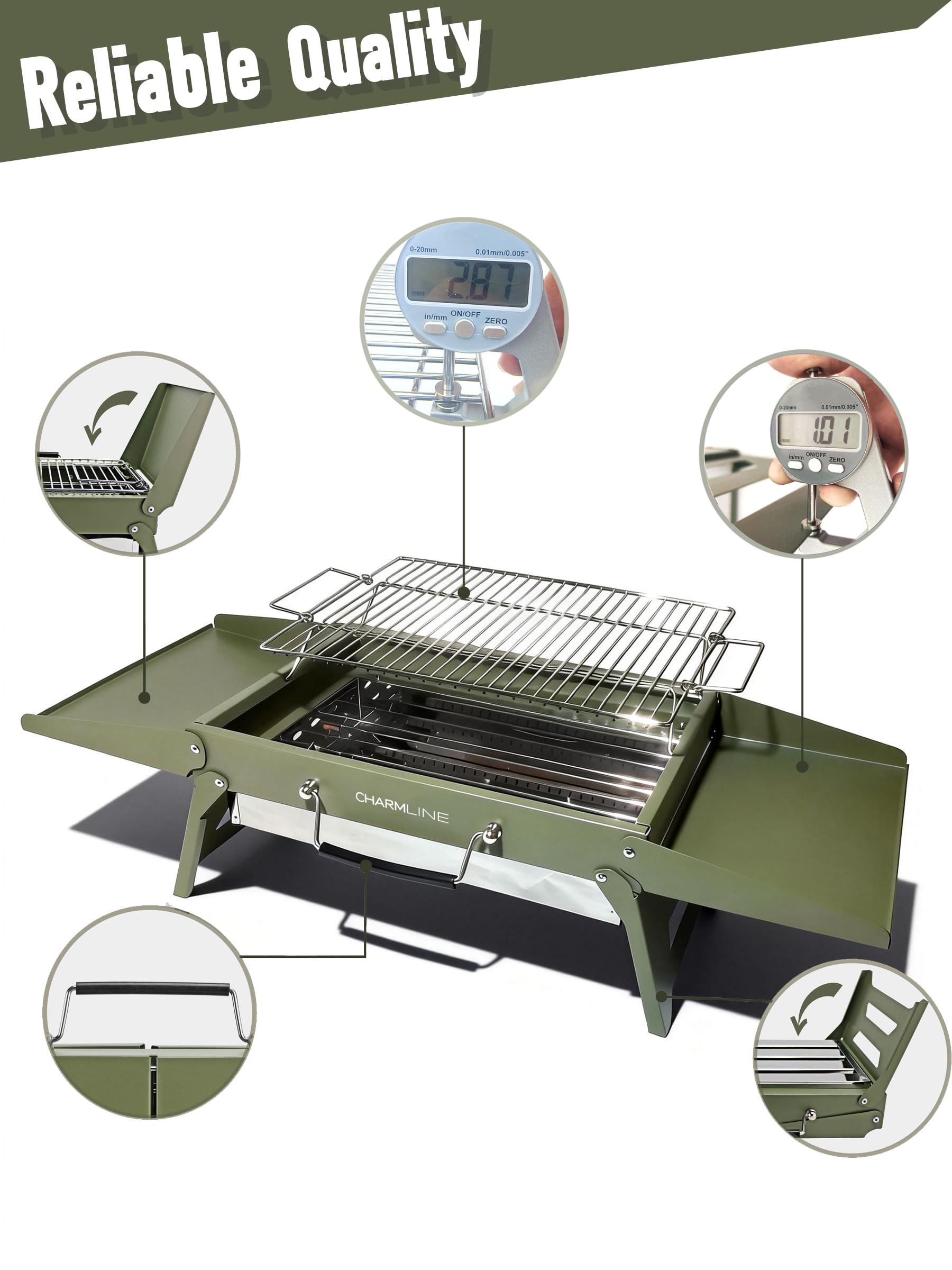 Charmline grill with smooth, easy-clean surface after use
